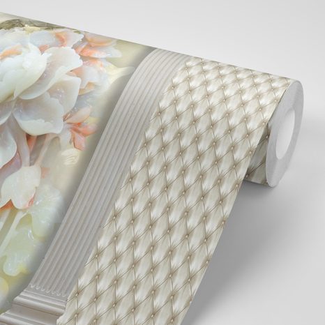 TAPETE LUXUSBLUMEN ZWISCHEN SÄULEN - TAPETEN - 🔥 TOTALAUSVERKAUF