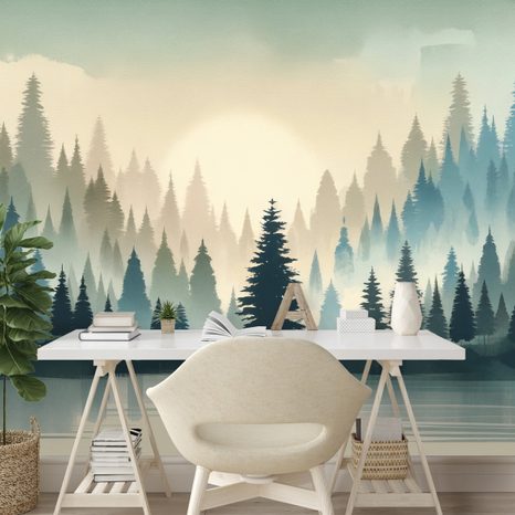 SAMOLEPÍCÍ TAPETA ZAMLŽENÝ LESNÍ SOUMRAK - TAPETY LES - TAPETY