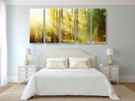 5-DELNA SLIKA SONČNI ŽARKI V GOZDU - SLIKE NARAVE IN POKRAJINE - SLIKE