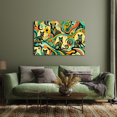 OBRAZ PSYCHEDELICKÉ KOČKY - OBRAZY KOČKY - OBRAZY