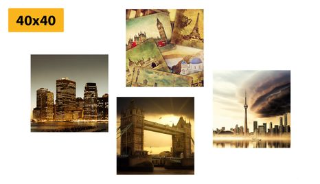 SET OBRAZOV TAJUPLNÉ MESTÁ - ZOSTAVY OBRAZOV - OBRAZY