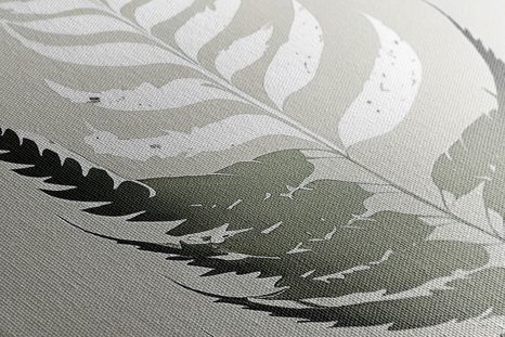 OBRAZ LÍSTEK Z KAPRADINY S NÁDECHEM MINIMALISMU - OBRAZY STROMY A LISTY - OBRAZY