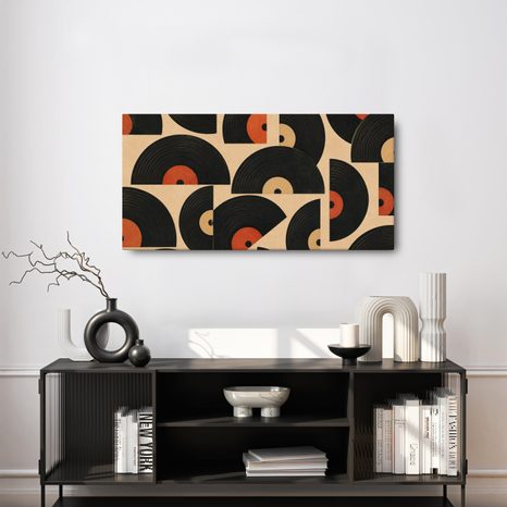 WANDBILD STILVOLLE VINYLKREISE - MUSIKBILDER - BILDER