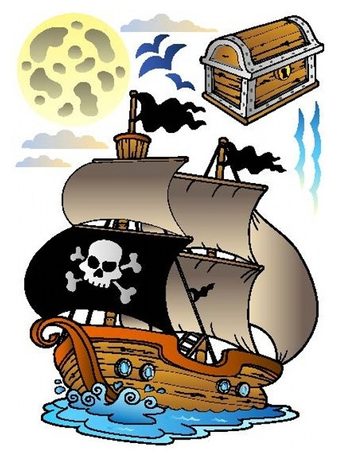 DEKORATIVNE STENSKE NALEPKE GUSARSKA LADJA - ZA OTROKE - NALEPKE