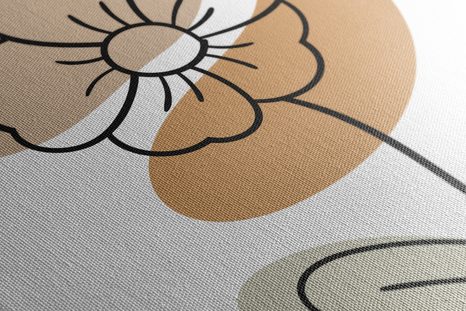 OBRAZ MINIMALISTICKÝ KVET NA BIELOM POZADÍ NO4 - OBRAZY KVETOV - OBRAZY