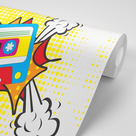 SAMOLEPÍCÍ TAPETA POP ART KAZETA - SAMOLEPÍCÍ TAPETY - TAPETY