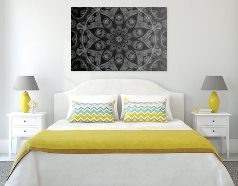 TABLOU MANDALA HIPNOTICĂ ALB-NEGRU - TABLOURI ALB-NEGRU - TABLOURI