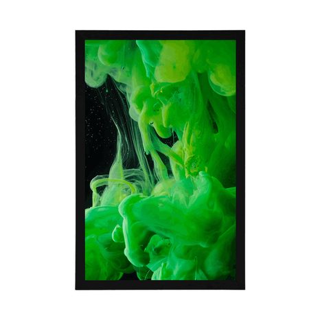 PLAGÁT ZELENÉ TEČÚCE FARBY - ABSTRAKTNÉ A VZOROVANÉ - PLAGÁTY