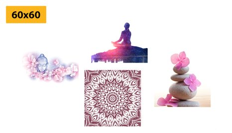 SET OBRAZŮ FENG SHUI V RŮŽOVÉM PROVEDENÍ - SESTAVY OBRAZŮ - OBRAZY