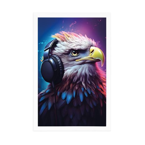 PLAKAT ORAO SA SLUŠALICAMA - PARTY ŽIVOTINJE SA SLUŠALICAMA - PLAKATI