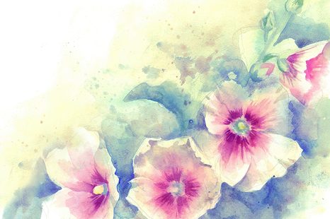 SELBSTKLEBENDE TAPETE AQUARELLILLUSTRATION VON BLUMEN - SELBSTKLEBENDE TAPETEN - TAPETEN