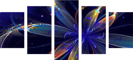 5-TEILIGES WANDBILD VIRTUELLE BLUME - ABSTRAKTE BILDER - BILDER