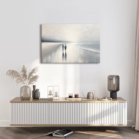 WANDBILD SPAZIERGANG AM MEER - BILDER MEER UND STRAND - BILDER