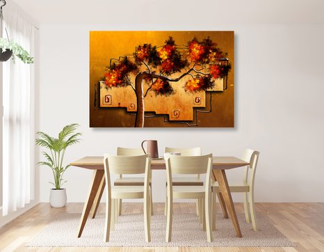 WANDBILD AFRIKANISCHER BAUM IM ETHNISCHEN STIL - BILDER BÄUME DES LEBENS - BILDER