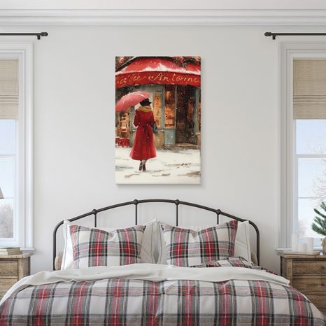OBRAZ ZIMNÍ ELEGANCE V ČERVENÉ - VÁNOČNÍ A ZIMNÍ OBRAZY - OBRAZY