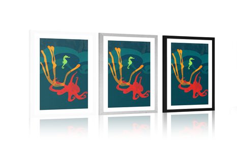 POSTER MIT PASSEPARTOUT LEBEN UNTER WASSER - MOTIVE AUS UNSERER WERKSTATT - POSTER