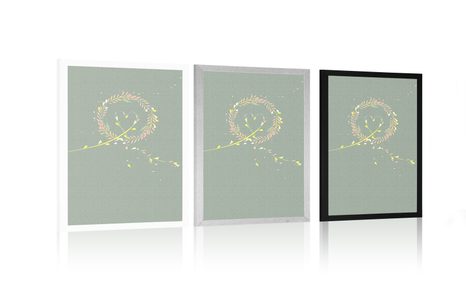 PLAGÁT SRDCE Z LÚČNYCH KVETOV - MOTÍVY Z NAŠEJ DIELNE - PLAGÁTY