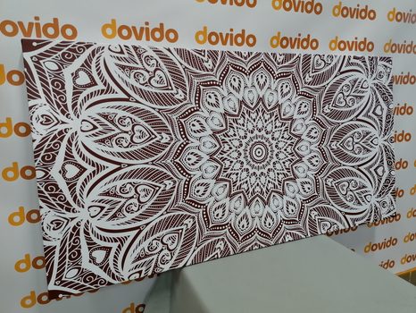 OBRAZ MANDALA HARMONIE NA HNĚDÉM POZADÍ - OBRAZY FENG SHUI - OBRAZY