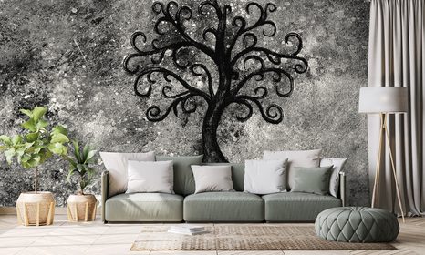 WALLPAPER BLACK AND WHITE TREE OF LIFE - BLACK AND WHITE WALLPAPERS - WALLPAPERS