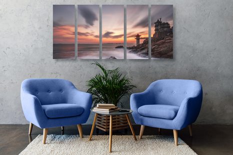 TABLOU 5-PIESE PEISAJ MINUNAT LÂNGĂ MARE - TABLOU NATURĂ ȘI PEISAJE NATURALE - TABLOURI