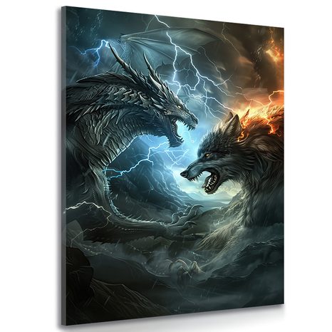 OBRAZ SÚBOJ DRAKA A VLKA - DOVIDO CHALLENGE - OBRAZY