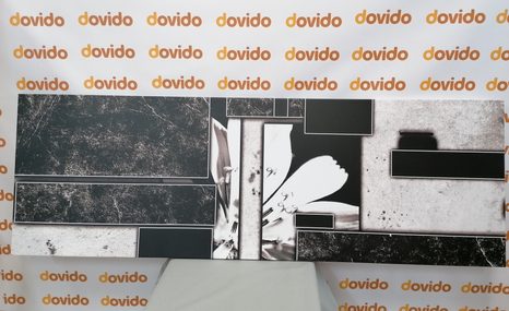 TABLOU ABSTRACȚIE FLORALĂ ÎN DESIGN ALB-NEGRU - TABLOURI ALB-NEGRU - TABLOURI