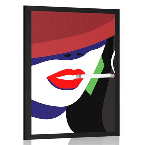 POSTER WOMAN IN A HAT IN POP ART STYLE - POP ART - POSTERS