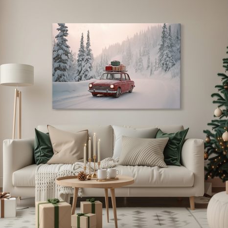 OBRAZ VÁNOČNÍ AUTO SPLNĚNÝCH PŘÁNÍ - VÁNOČNÍ A ZIMNÍ OBRAZY - OBRAZY