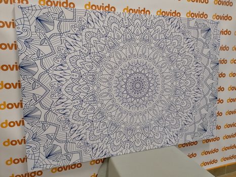 SLIKA MANDALA Z DETAJLI V MODRI BARVI - SLIKE FENG SHUI - SLIKE