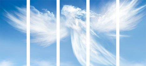 5-DÍLNÝ OBRAZ PODOBA ANDĚLA V OBLACÍCH - OBRAZY ANDĚLŮ - OBRAZY