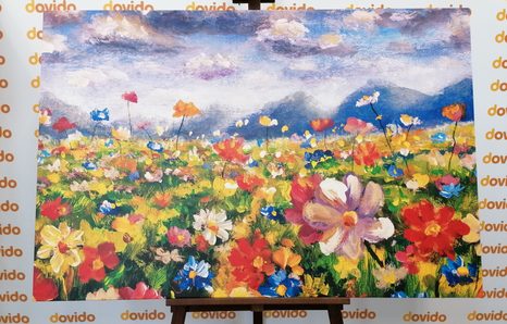 TABLOU PICTURĂ ÎN ULEI A UNEI FLORI SĂLBATICE - TABLOU FLORI - TABLOURI