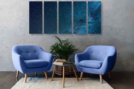 5-RÉSZES KÉP CSODÁS TEJÚT A CSILLAGOK KÖZÖTT - BOLYGÓ- ÉS CSILLAGMINTÁS KÉPEK - KÉPEK