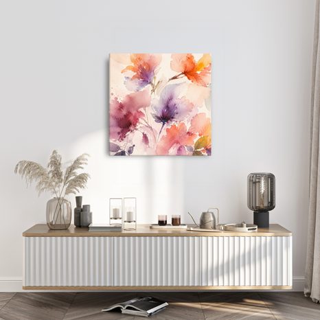 CANVASTAVLA SKIRA AKVARELLBLOMMOR - BLOMTAVLOR - TAVLOR