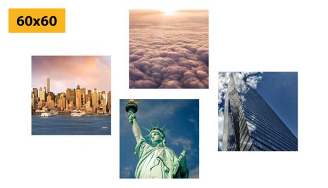 SET OBRAZŮ NEW YORK V JEDINEČNÝCH BARVÁCH - SESTAVY OBRAZŮ - OBRAZY