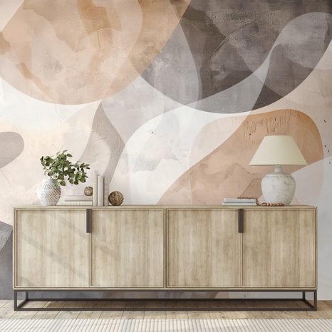 TAPET AUTOADEZIV FORME ABSTRACTE BEJ ȘI GRI - TAPET ABSTRACT - TAPETURI