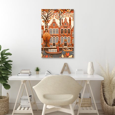 OBRAZ HOLANDSKÉ DOMY NA PODZIM - PICTURES OF CITIES - PICTURES