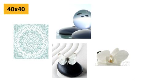 SET OBRAZŮ FENG SHUI V JEMNÝCH TÓNECH - SESTAVY OBRAZŮ - OBRAZY