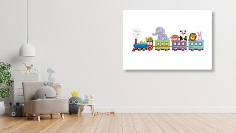 OBRAZ VLÁČEK SE ZVÍŘÁTKY - DĚTSKÉ OBRAZY - OBRAZY