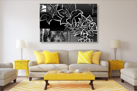 SLIKA ILUSTRACIJA ROŽ V ČRNOBELI IZVEDBI - ČRNOBELE SLIKE - SLIKE