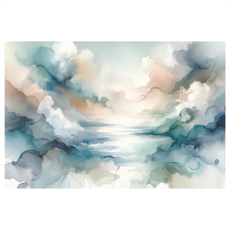 WANDBILD AQUARELL-DÄMMERUNG - WANDBILDER ABSTRAKTE FORMEN - BILDER