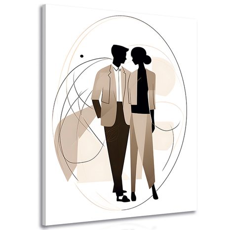 CANVAS PRINT ABSTRACT SHAPES ELEGANT COUPLE - PICTURES OF ABSTRACT SHAPES - PICTURES