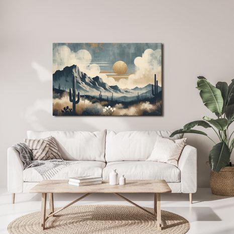 OBRAZ POUŠTNÍ KRAJINA S KAKTUSY - OBRAZY PŘÍRODY A KRAJINY - OBRAZY