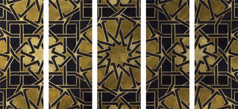 5-DÍLNÝ OBRAZ ORIENTÁLNÍ MOZAIKA - ABSTRAKTNÍ OBRAZY - OBRAZY