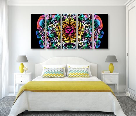 5-DÍLNÝ OBRAZ MANDALA ZDRAVÍ - OBRAZY FENG SHUI - OBRAZY