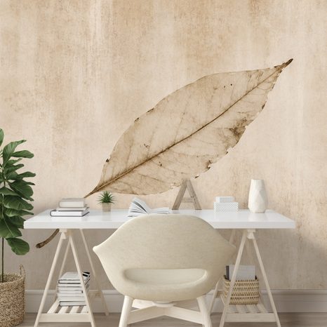 SELBSTKLEBENDE TAPETE MINIMALISTISCHES BEIGES BLATT - TAPETEN BLÄTTER - TAPETEN