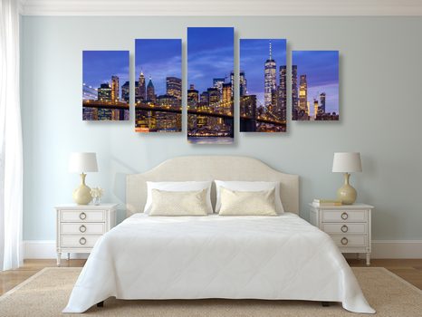 ΜΑΓΕΥΤΙΚΉ ΓΈΦΥΡΑ ΕΙΚΌΝΑΣ 5 ΤΜΗΜΆΤΩΝ ΣΤΟ ΜΠΡΟΎΚΛΙΝ - ΠΊΝΑΚΕΣ ΠΌΛΕΙΣ - ΠΊΝΑΚΕΣ