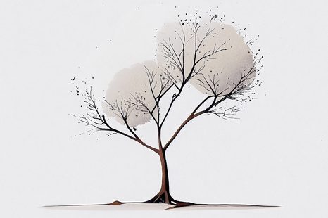 OBRAZ MINIMALISTICKÝ STROM BEZ LISTÍ - OBRAZY STROMY A LISTY - OBRAZY