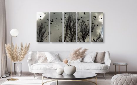 TABLOU 5-PIESE TURMĂ DE CIORI - TABLOU NATURĂ ȘI PEISAJE NATURALE - TABLOURI