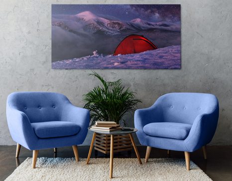 OBRAZ NAMIOT POD NOCNYM NIEBEM - OBRAZY PRZYRODY I KRAJOBRAZY - OBRAZY