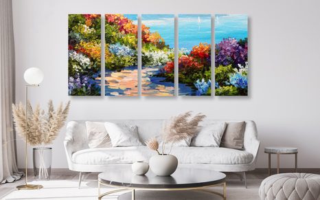 5-DIELNY OBRAZ KVETINOVÉ MORE - OBRAZY PRÍRODY A KRAJINY - OBRAZY